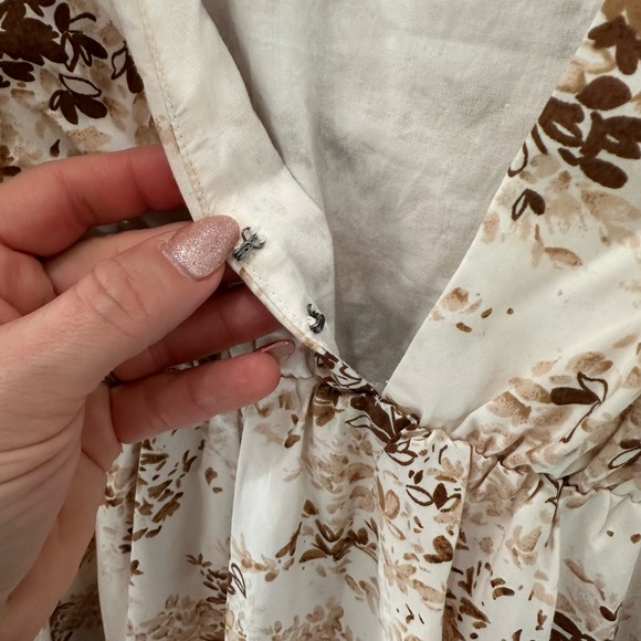 Abercrombie & Fitch Cream and Brown Floral Maxi Dress - Picture 4 of 6
